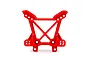 A red Traxxas front shock tower spare part for RC vehicles, shown against a plain white background.