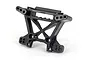 A black Traxxas Extreme Heavy Duty front shock tower for RC vehicles, shown from a front-angled perspective against a white background.