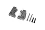 Two grey Traxxas Extreme Heavy Duty C-hub carriers with four included metal screws on a white background.