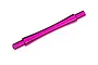 A bright pink anodized aluminium wheelie bar axle for Traxxas RC vehicles, shown against a plain white background.