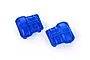 Two blue Traxxas differential covers for RC vehicles, shown from a top-down angle on a white background.