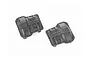 Two grey Traxxas RC differential covers shown from an angled top-down perspective against a white background.