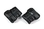 Two black Traxxas differential covers for RC vehicles, shown from an angled top-down perspective against a white background.