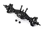 A black Traxxas front axle assembly for an RC car, shown against a white background with two small loose nuts nearby.