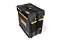 HPI Racing black and orange rolling tool bag with five internal drawers, featuring HPI branding on the side and top.