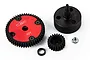 Rovan Baja metal 22T/52T high speed gear kit including a 52T spur gear, 22T pinion gear, clutch cup, and hardware on a white background.