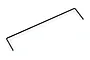 A black metal RC anti-roll bar for suspension systems, shown against a white background.