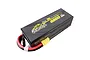 Gens Ace G-Tech Bashing 6S 22.2V 6800mAh 120C LiPo battery in a black hard case with yellow and black connectors.