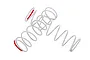 Two grey RC shock springs with red paint markings on the ends, positioned against a white background.