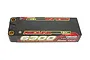 Gens Ace Redline 7.4V 6300mAh 130C hard case LiPo battery for RC drag racing, featuring a black casing with red and yellow branding.