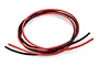 A coil of red and black 12AWG silicone wire for RC electronics, isolated on a white background.
