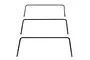 Three U-shaped metal sway bars of varying widths arranged vertically on a white background.