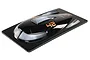 A black RC boat canopy with the number 42 printed in orange, featuring silver air intake details on a white background.