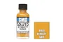 A 30ml bottle of SMS Auto Dynasty Gold metallic acrylic lacquer paint next to a gold-coloured square swatch.