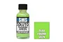 A 30ml bottle of Scale Modellers Supply Panama Green acrylic lacquer paint next to a green color swatch labeled PA44.