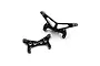 Two black anodized aluminium RC shock towers from Yeah Racing, featuring silver chamfered edges and multiple mounting holes.