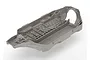 A grey Traxxas Slash 4x4 LCG main chassis component shown from a high-angle perspective against a white background.