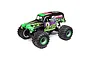 Losi LMT Grave Digger 1/8 scale RC monster truck with green and black flame paint job, skull graphics, and large off-road tires.