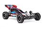 Traxxas Bandit XL-5 1/10 scale RC buggy in red, white, and blue livery on a white background.