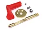 HPI Walbro Carburettor Choke Shaft Kit components including a red plastic lever, brass shaft, brass plate, small spring, metal ball, and a screw.