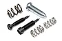 HPI Walbro carburettor needle set including two black needles, two metal springs, and one silver adjustment screw on a white background.