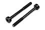 Two black metal cap head screws with star-shaped drive sockets, shown against a white background.