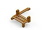 An orange anodized aluminium shift servo mount for HPI RC vehicles, featuring a machined design with mounting tabs and slots.