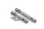 HPI Racing hardened steel centre drive shaft set including two shafts and six small screws on a white background.