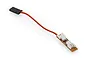 UDI RC LED light switching board with a small circuit board, two white connectors, and a red and orange wire leading to a black servo-style plug.