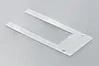 A U-shaped, clear plastic waterproof jet pad spare part for an RC boat, shown against a plain light grey background.