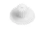 A white plastic servo gear for HPI SFL-11MG servo, shown from a high angle against a white background.
