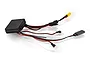 A black UDI 2-in-1 waterproof gyro ESC and receiver unit for RC boats with various wires and connectors attached.