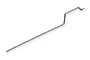 A single metal control rod for an RC boat with a Z-bend at one end, isolated on a white background.