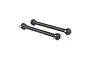 Two black steel RC driveshafts with ball joints at each end, isolated on a white background.