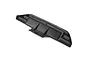 A black plastic rear bumper component for an RC car, shown from an angled rear perspective against a white background.