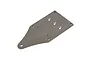 A gunmetal grey Rovan aluminium front chassis plate for an RC vehicle, shown from an angled top-down perspective against a white background.