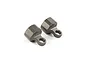 Two gunmetal grey Rovan aluminium RC shock caps shown from an angled perspective on a white background.