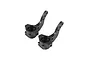 Two black Rovan RC steering hubs positioned side-by-side on a white background.