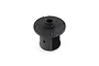 A black Rovan differential case component for RC vehicles, shown from a top-down angled perspective against a white background.