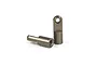 Two metallic, gunmetal-coloured RC shock rod ends or braces on a white background.