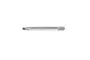 A single silver-coloured metal RC shock shaft with threaded ends, isolated on a white background.