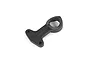 A black plastic Rovan servo saver arm component isolated on a white background.