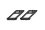 Two black plastic RC rear wing mounts for Rovan vehicles, shown side-by-side on a white background.