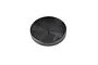 A black plastic circular air filter end cap for an RC engine, shown from an angled perspective against a white background.