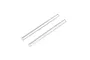 Two silver metal suspension pins for an RC vehicle, shown side-by-side on a white background.