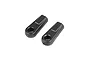 Two black plastic RC car rod ends shown from a top-down angle against a white background.