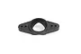 A black plastic Rovan servo saver component for RC vehicles, featuring a central circular opening and two side mounting points.
