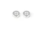 Two small silver-coloured cylindrical aluminium brake spacers for RC vehicles, shown against a plain white background.