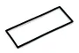 A black rectangular EVA foam waterproof seal for an RC boat, shown from an angled perspective against a white background.