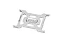 A silver GPM aluminium battery holder plate with four mounting points, featuring a brushed metal finish and the GPM logo engraved in the center.